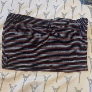Striped Navy blue, Orange and White Women's Top